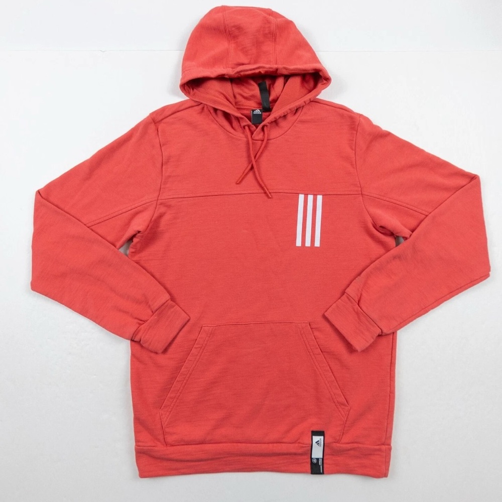 Adidas Sweatshirt Mens XL Salmon Orange- Red Hoodie Pullover Post Game loose fit